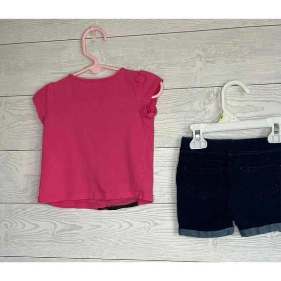 Jumping Beans short sleeve zebra top and faux denim shorts Size 18 months - Picture 2 of 6